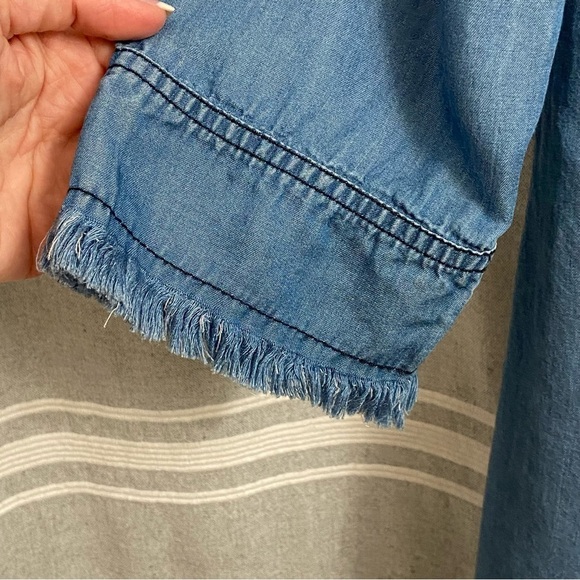 MICHEAL STARS / Blue Chambray 3/4 Sleeve Dress Size M - Picture 5 of 9